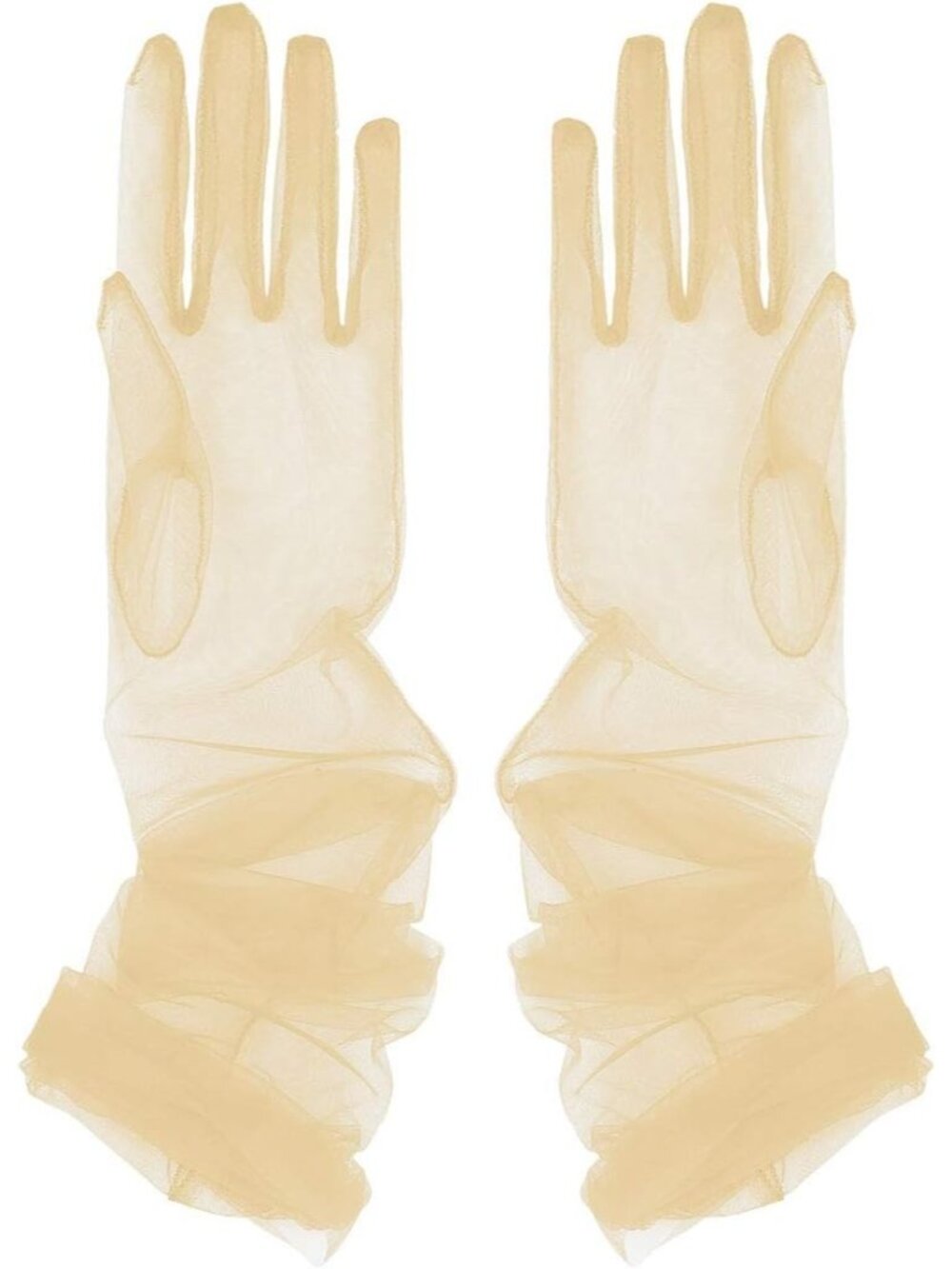 Women  Champagne 100% Polyester 21 Tulle long Length Wedding Bridal Glove